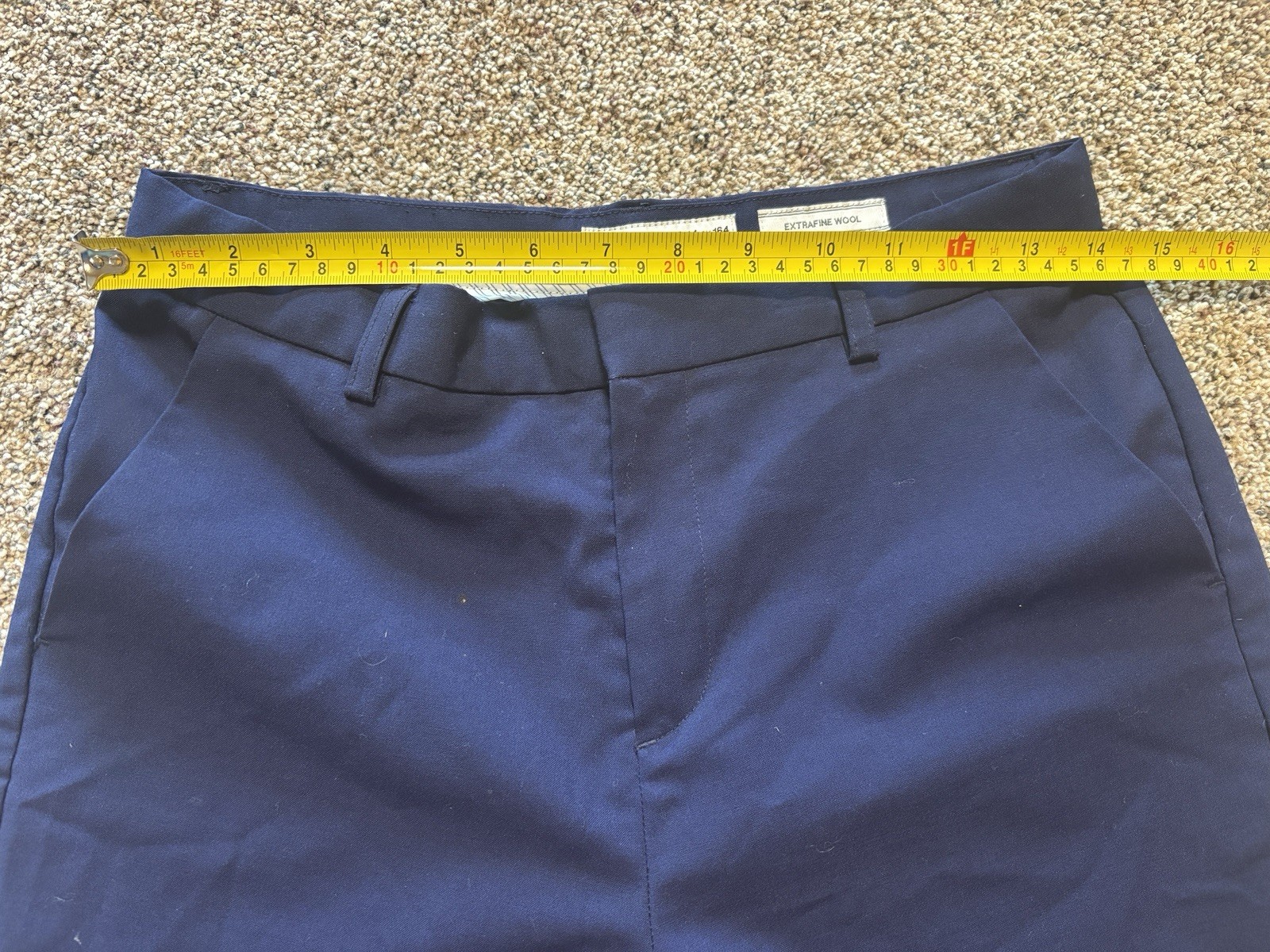 ZARA Kids Boys Navy Tailored Fit Dress Pants 13-14 cm 163 Extra Fine Wool
