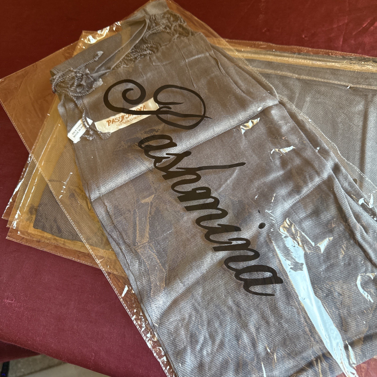 New! Pashmina Women’s 100% Pashmina Shawl Wrap Scarf Throw Dark Gray Shimmer