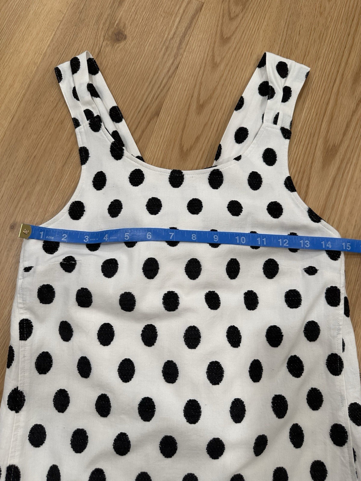 Sezane Mathilde Black White Polka Dot Sleeveless Ruffle Hem Dress Size 34