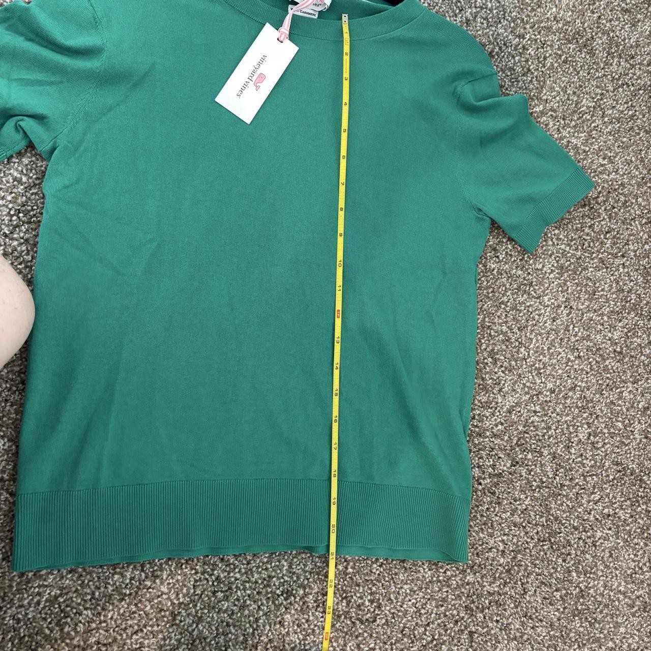 NWT Vineyard Vines Luxe Short Sleeve Sweater Green Cashmere Blend S $110
