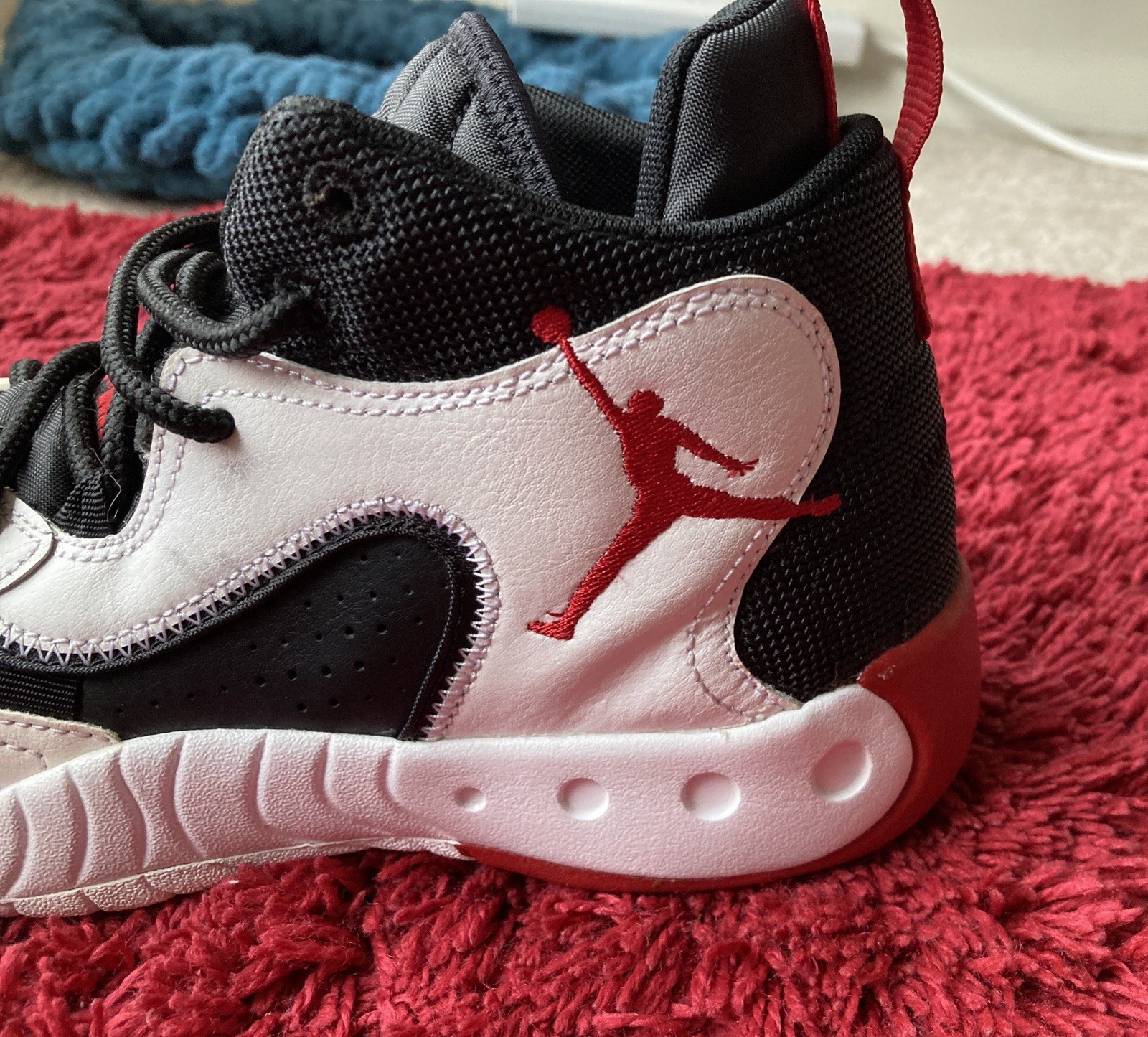 Kids Black White and Red Basketball Sneakers – Jordan Inspired Basketball Shoes