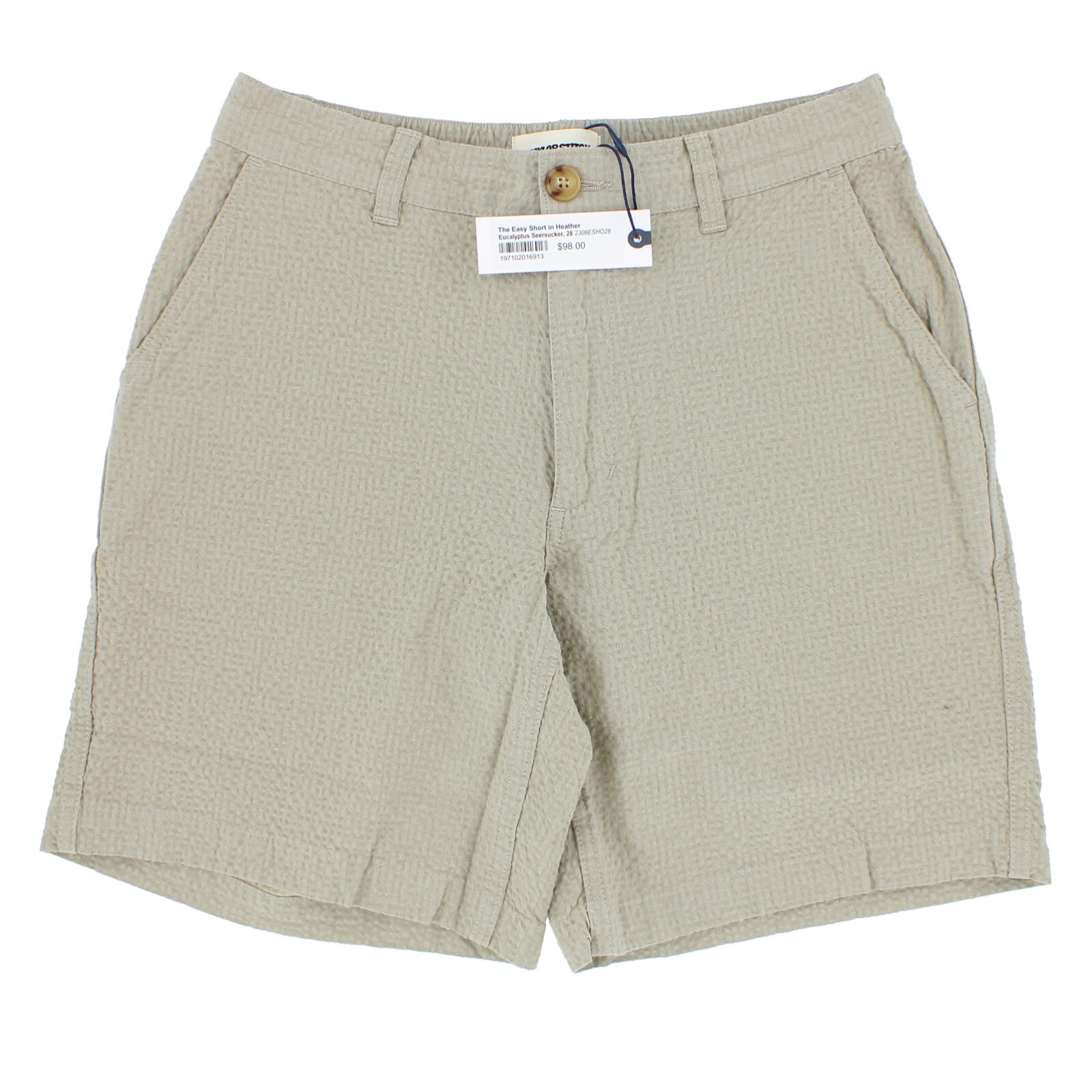 Taylor Stitch Men’s Easy Short Soft Organic Cotton Seersucker 8″ Inseam $98