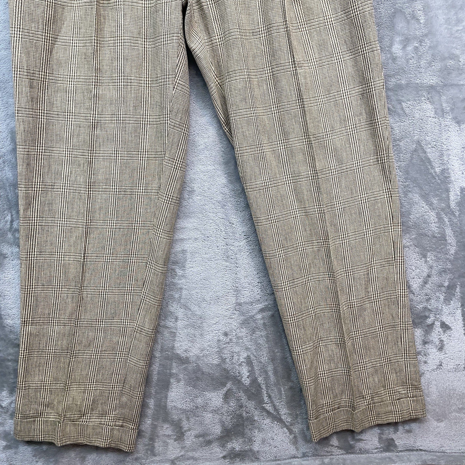 Vintage Polo Ralph Lauren Pants Men 34×32 Dress glen plaid pleated money USA