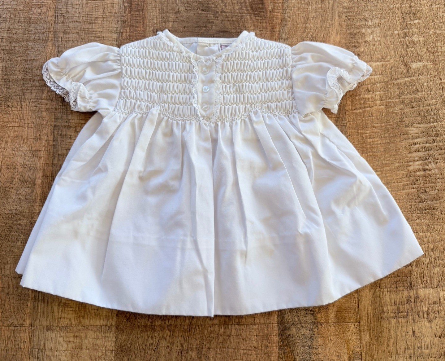 Petit Ami NEWBORN White Smocked Heirloom Dress Baptism Christening