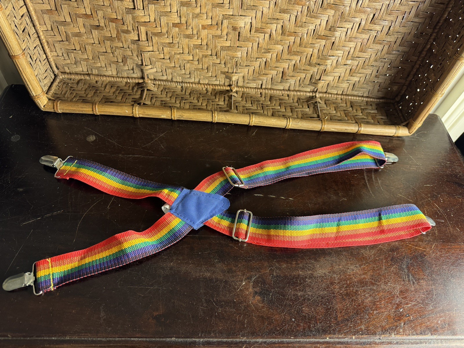 Kids Rainbow Suspenders Adjustable Clip On Elastic X Back Striped 2013