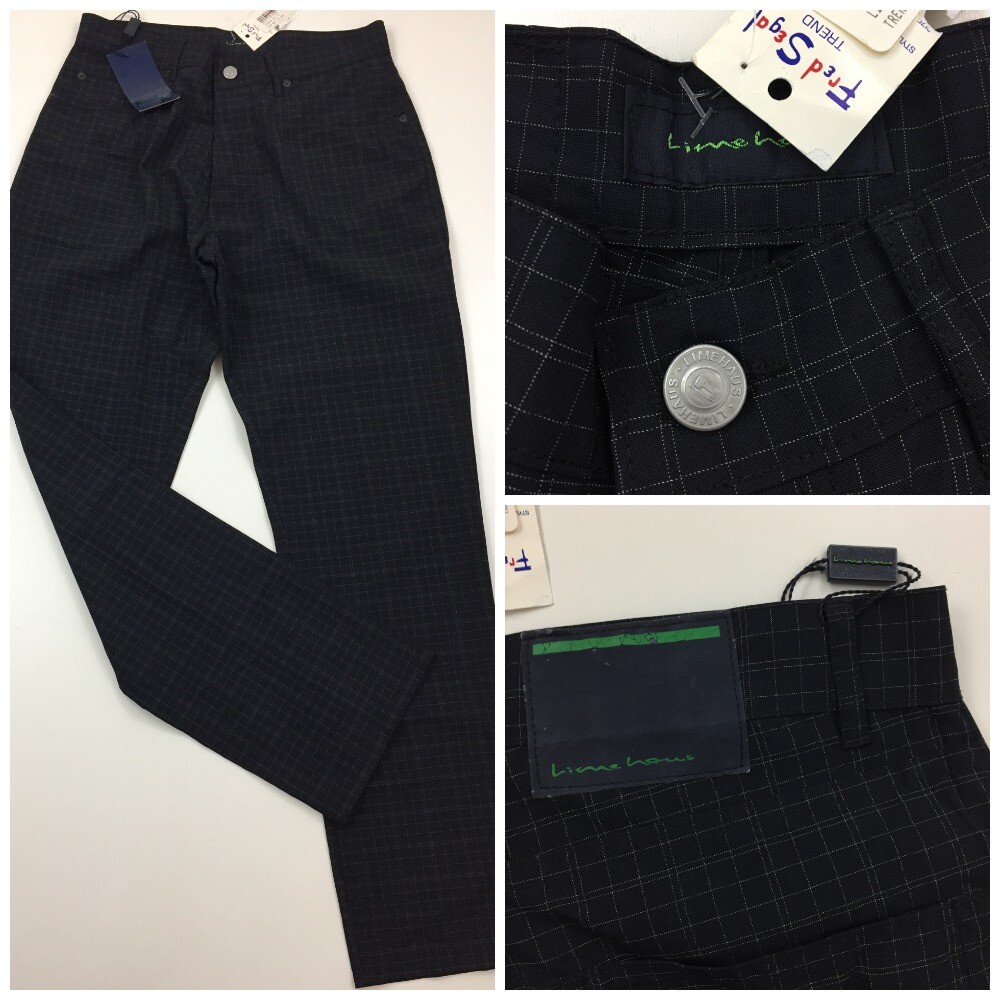 NWT LIMEHAUS FRED SEGAL Men’s sz 32R Black White Subtle Checks 5 Pocket Pant