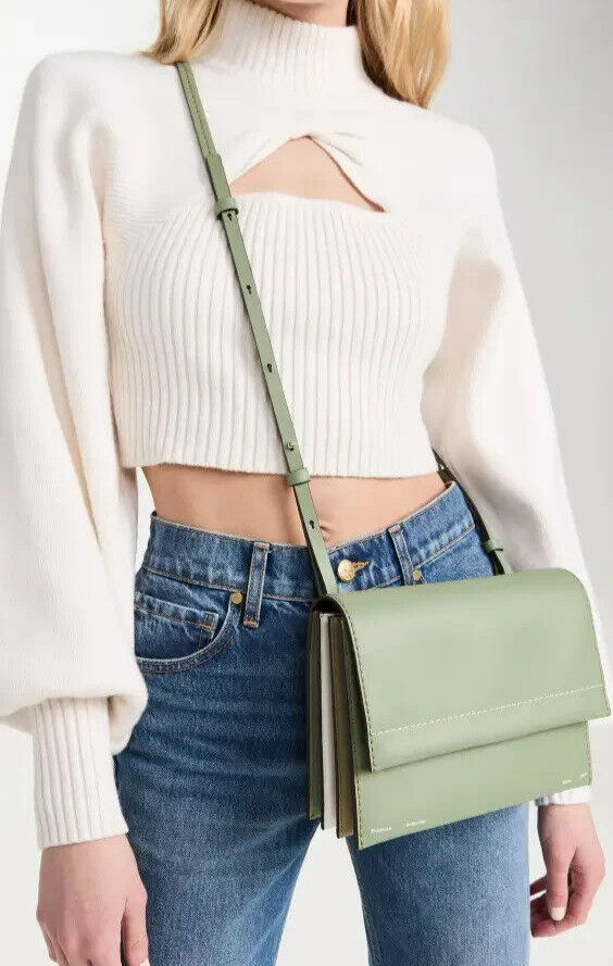 Proenza Schouler White Label Artichoke Green Accordion Flap Shoulder Bag