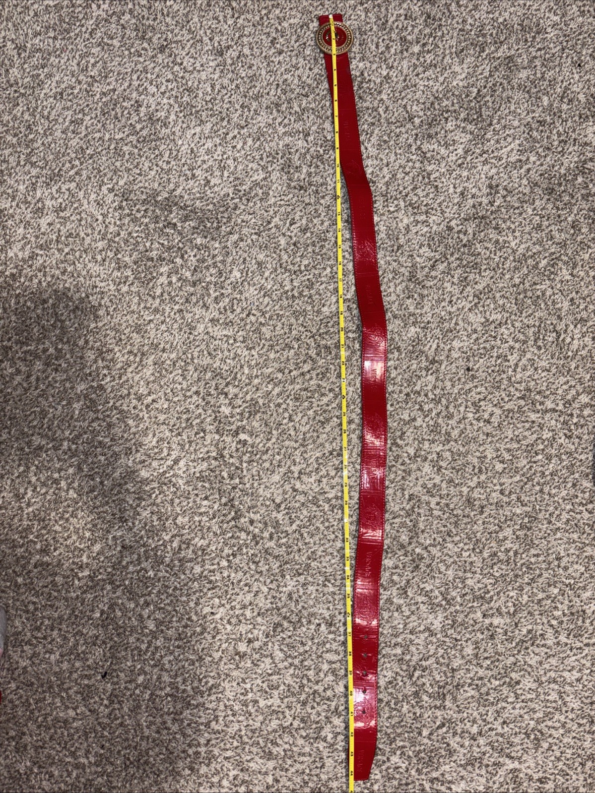 Vintage Red 1990s Versace Red Medusa Belt 45 Inches