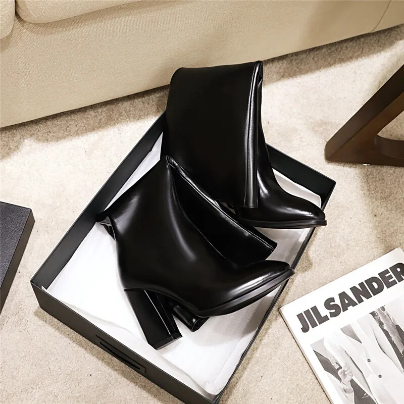 New For Girl Women’s Elegant Knee High Boots High Boots Zipper Heeled Long Shoes