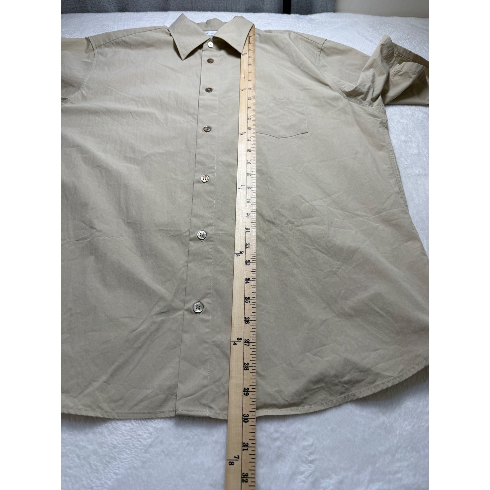 John Elliott Beige Cotton Nylon Camp Short Sleeve Button Up Shirt Size 2 Medium