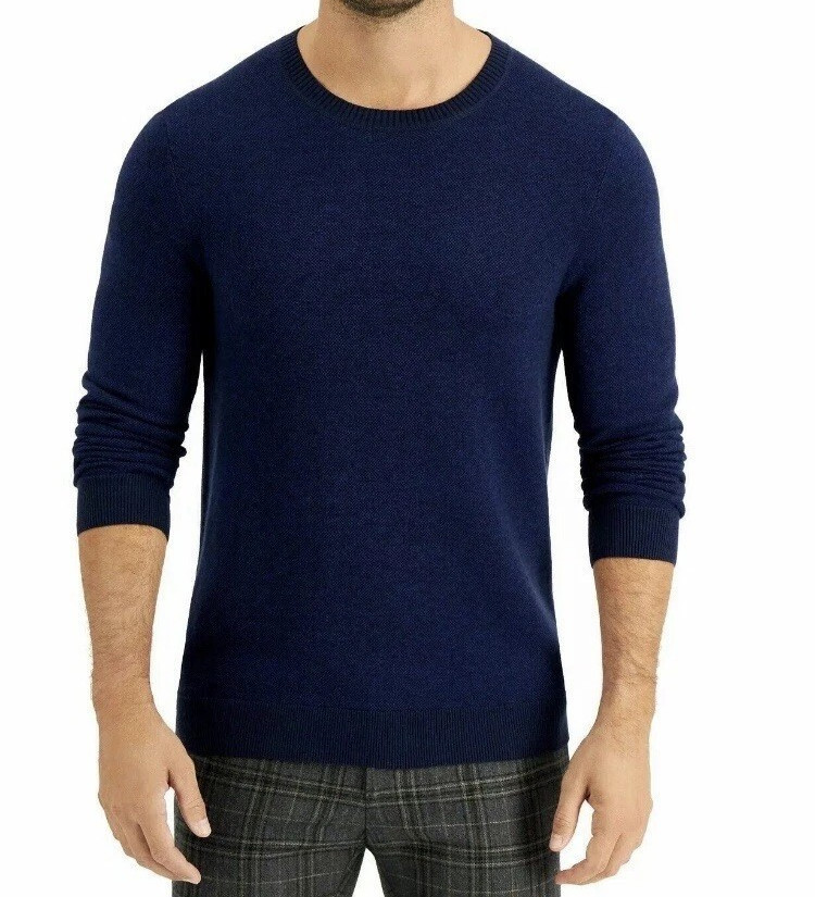 Tasso Elba Men’s Cotton Blend Crewneck Pullover Sweater, Assorted Colors