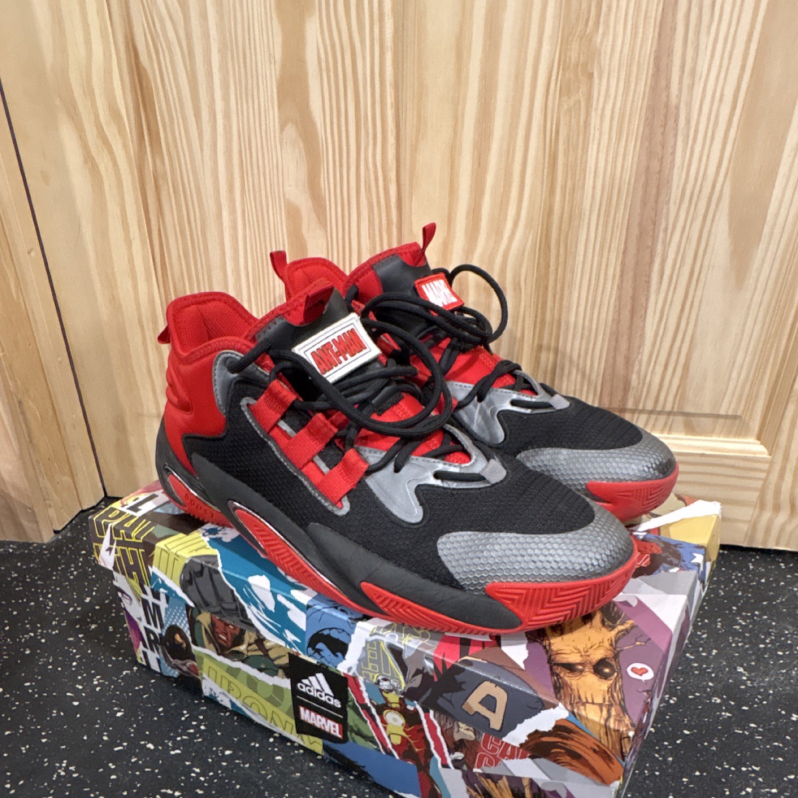 SIZE 11.5 – Adidas Marvel Ant-Man BYW Select Boost – Black Red Gray – With Box