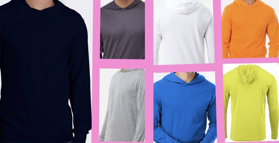 MEN HOODED T SHIRT LIGHT WEIGHT OUT DOOR WORK HOODIE LONG SLEEVE ACTIVE T-SHIRT