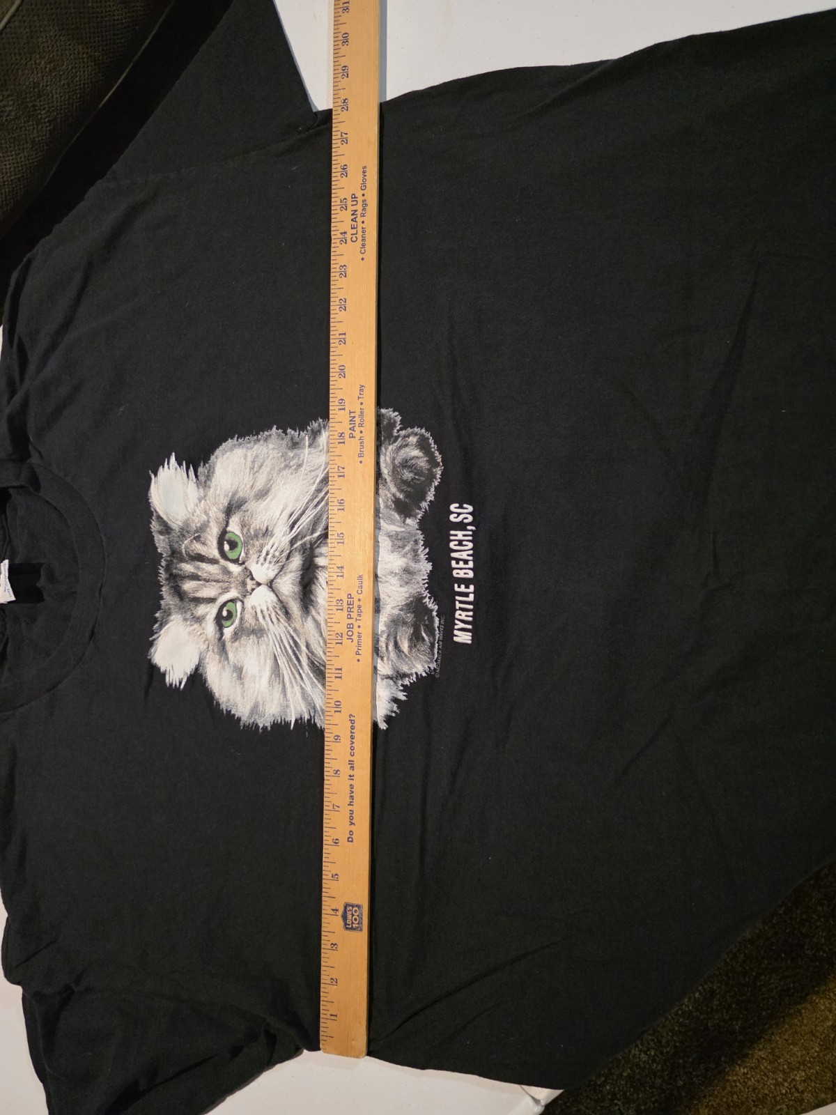 Vintage Cat T Shirt Myrtle Beach SC Black Cal Cru USA Graphic Tee Mens 3XL
