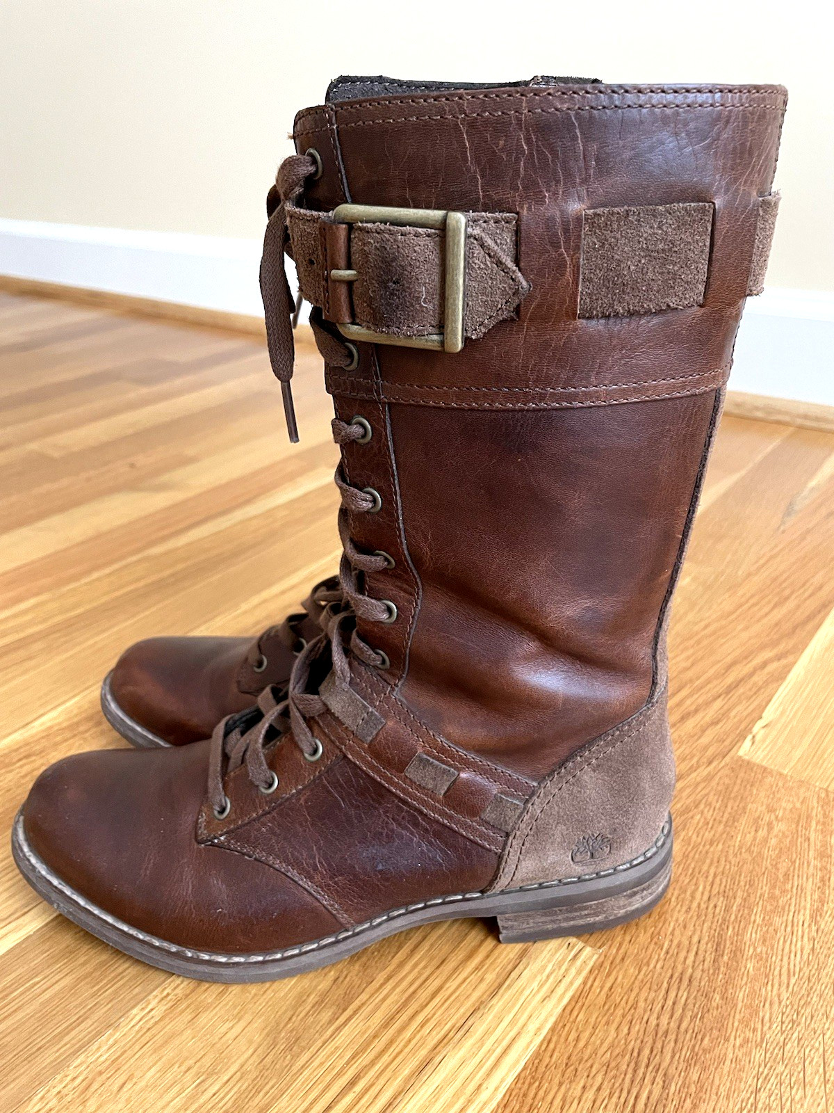 TIMBERLAND Earthkeepers Savin Hill Brown Full Zip Mid Calf Boots Size 6