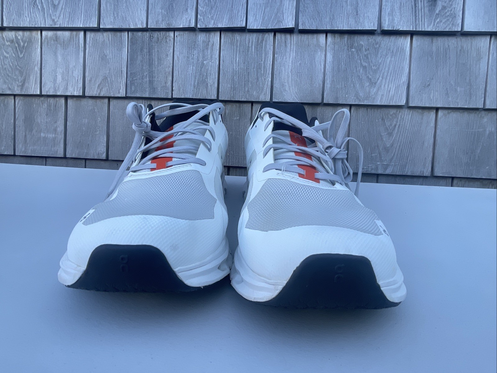 On Cloudrunner Low Top Athletic Sneakers Shoes White Gray Orange Men’s Size 14