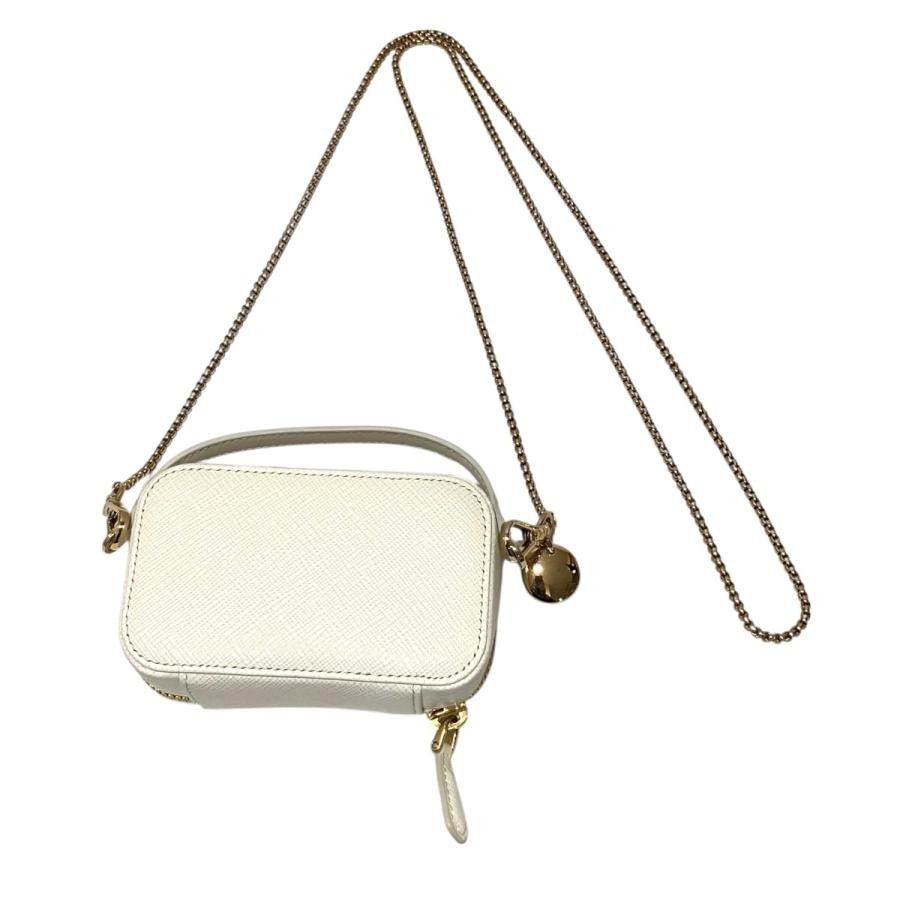 PRADA Bag: Saffiano Triangle 2WAY Shoulder Bag 1NR025 White W11H6D4cm;