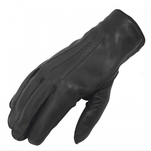 Men’s Leather Police Top Quality Soft Genuine Real Driving Gloves Unlined Black