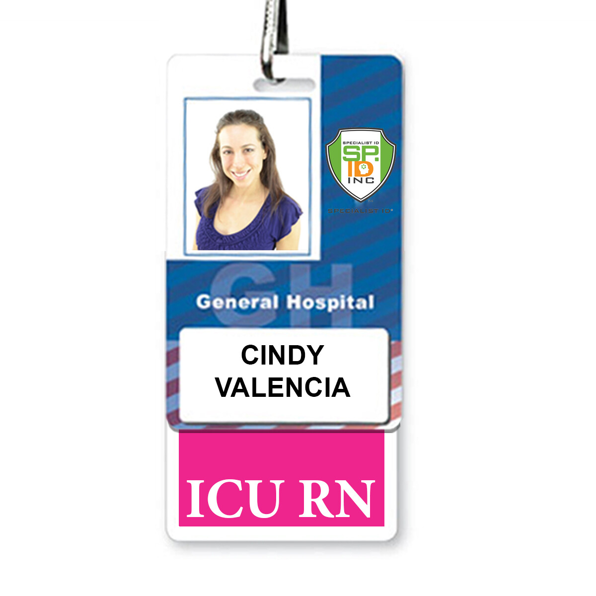 ICU RN Badge Buddy -Vertical – Hospital ID Card Buddies for Critical Care Nurse