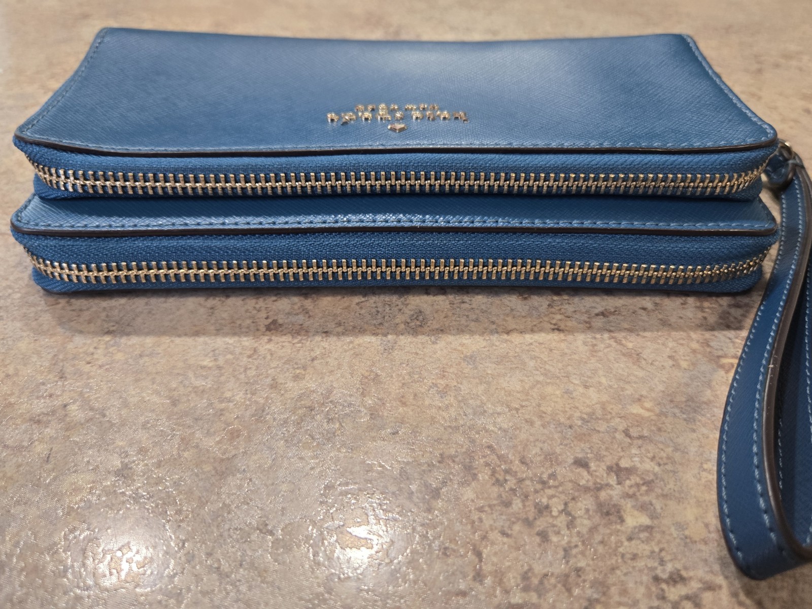 Kate Spade Staci Large Continental Wallet Dark Peacock Saffiano Leather Read EUC