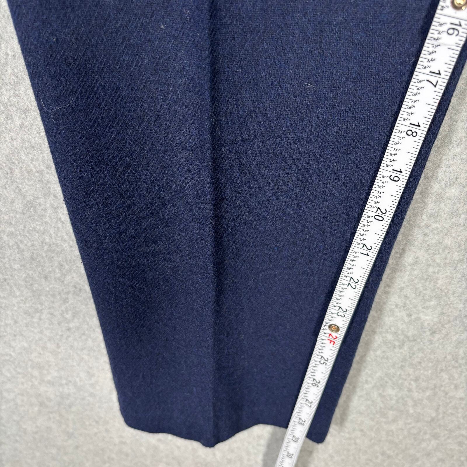 Vintage Pleated Wool High Rise Pants Womens 11 12 Navy Trousers Lined Slacks