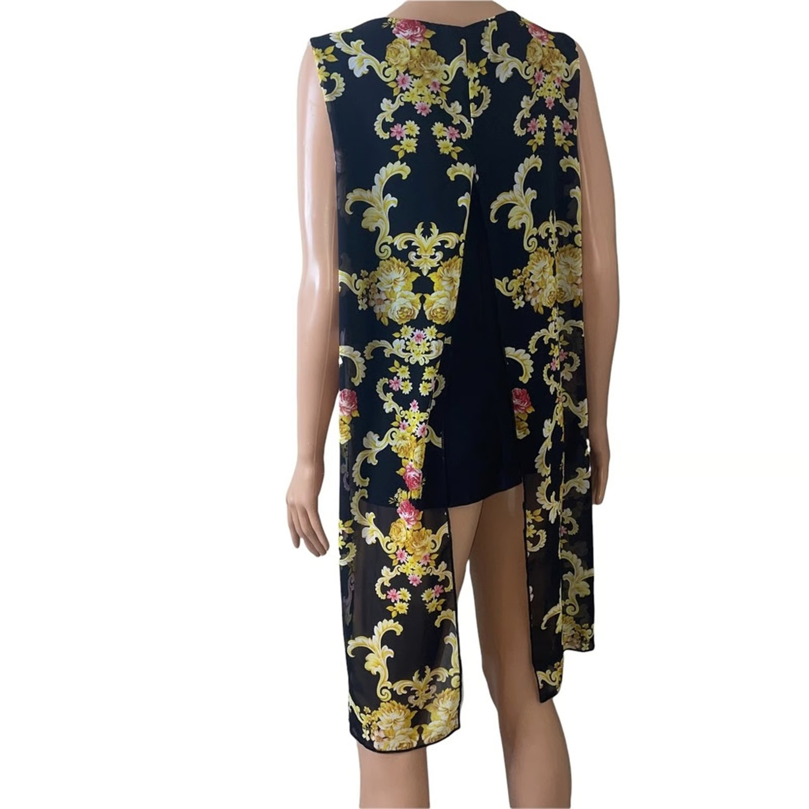 Adele & May too tunic style floral print SZ Large lightweight sleeveless dress