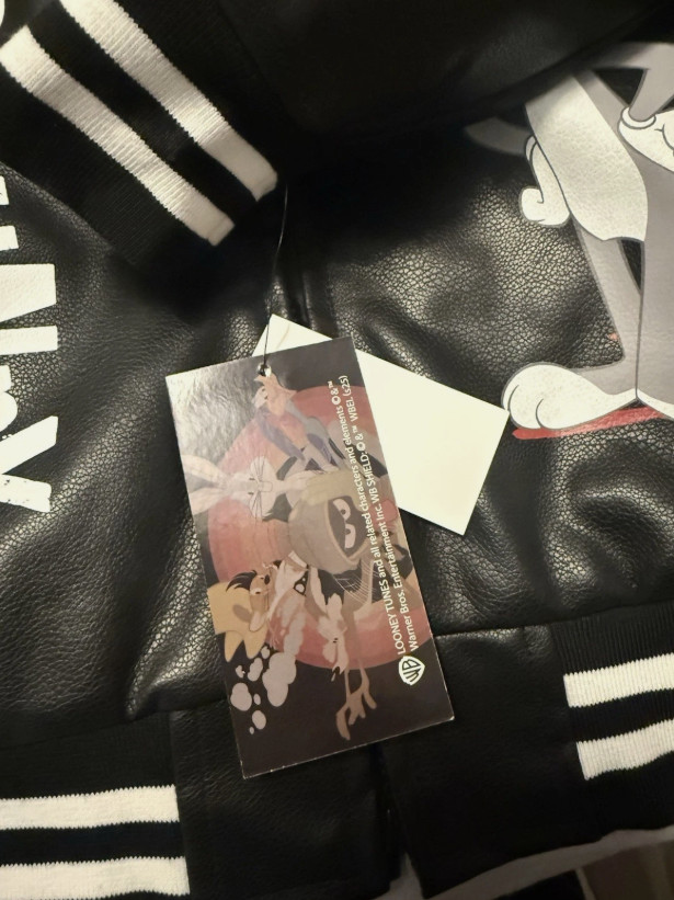 Jacket Black Varsity Bomber Members Only Small Looney Tunes Bugs Bunny NWT MO