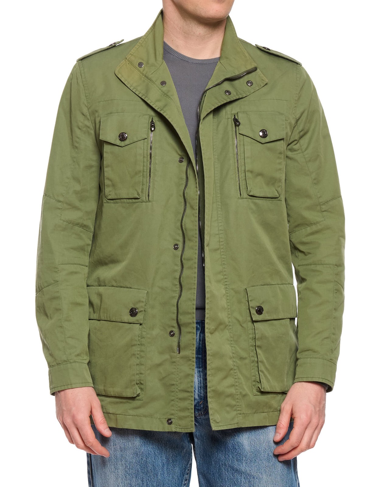 CANALI Green Rain&Wind Tech Cotton Polyamide Utility Jacket