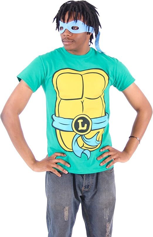 Teenage Mutant Ninja Turtles Green T-Shirt with Eye Mask For Christmas Halloween