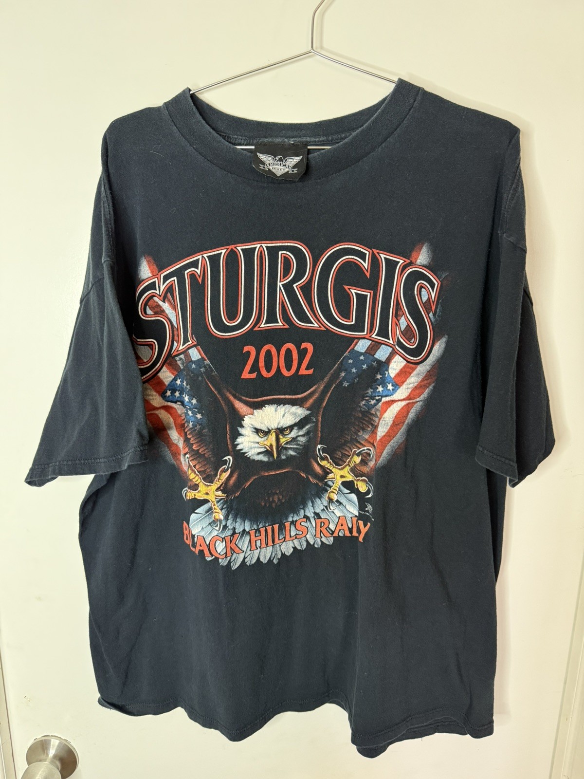 Vintage Sturgis Rally T Shirt Men’s 2002 Distressed Black XL
