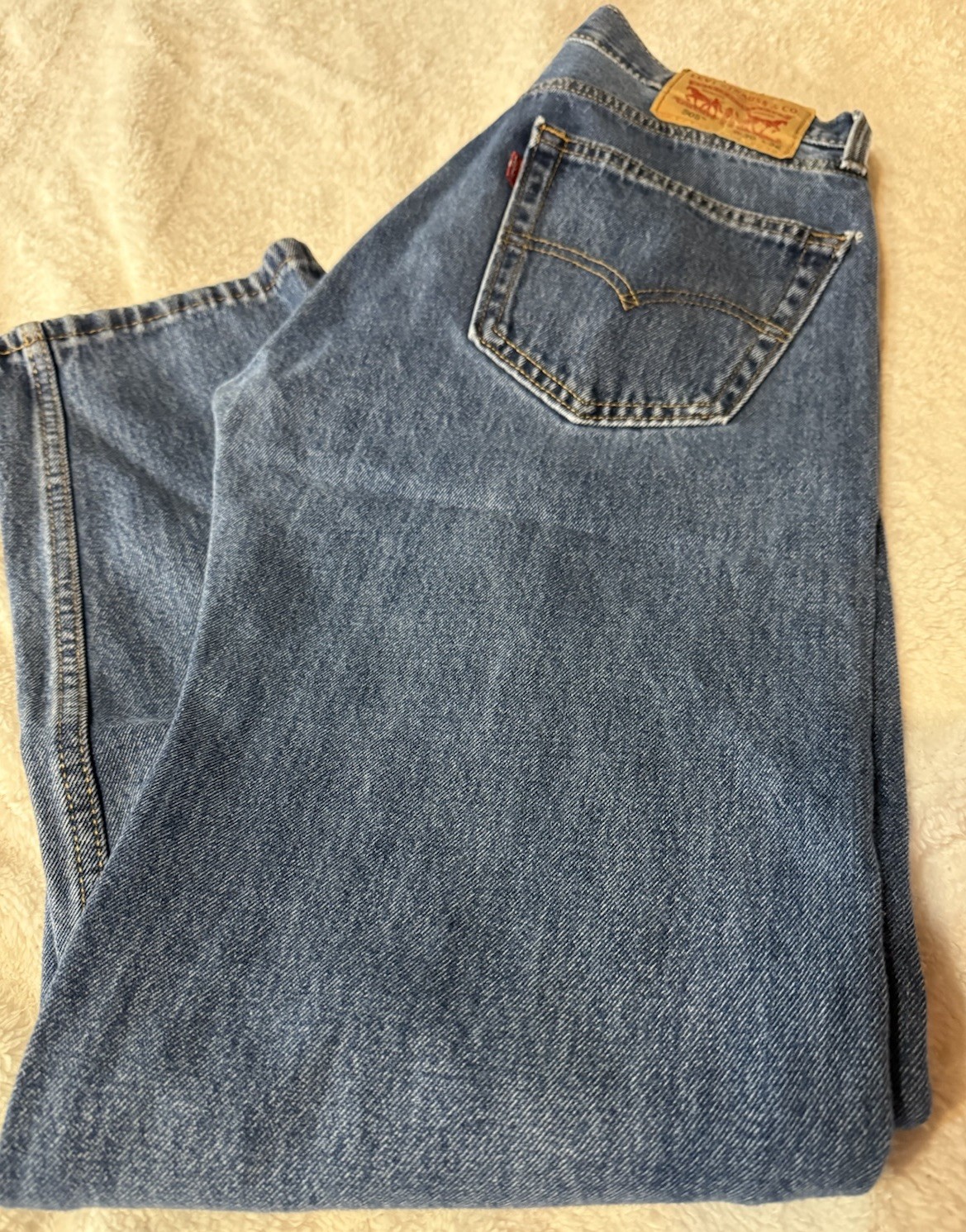 Levi’s 505 Regular Fit Straight Leg Jeans Men’s 30×32 Dark Stonewash Denim