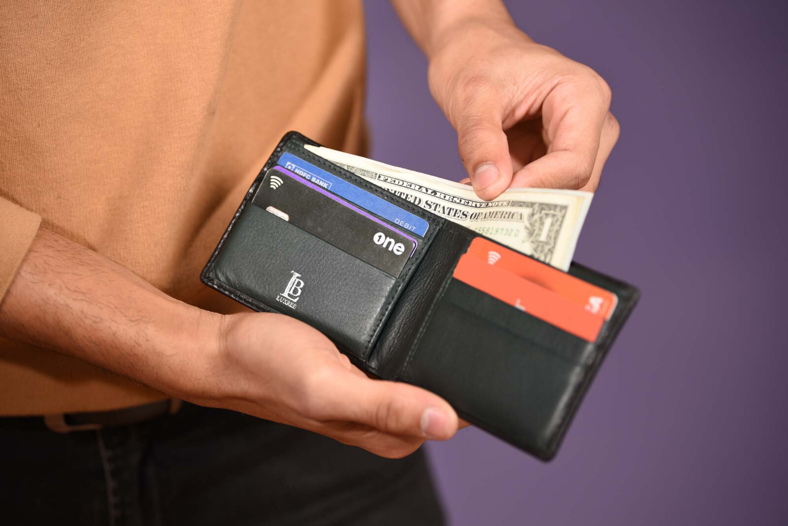 RFID Blocking Mens Genuine Leather Black Flap Credit Card ID Holder Slim Bifold