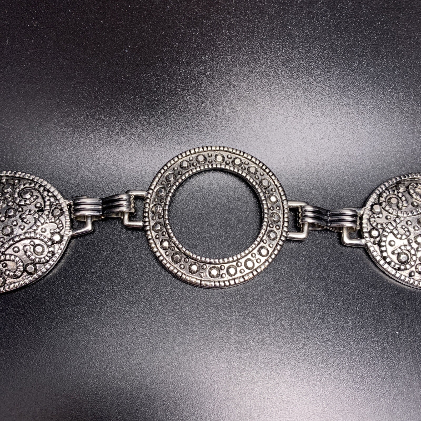 Silver Tone Belt Textured Adjustable 32 33 34 35 36 37 38 39 40 41 42 Inch