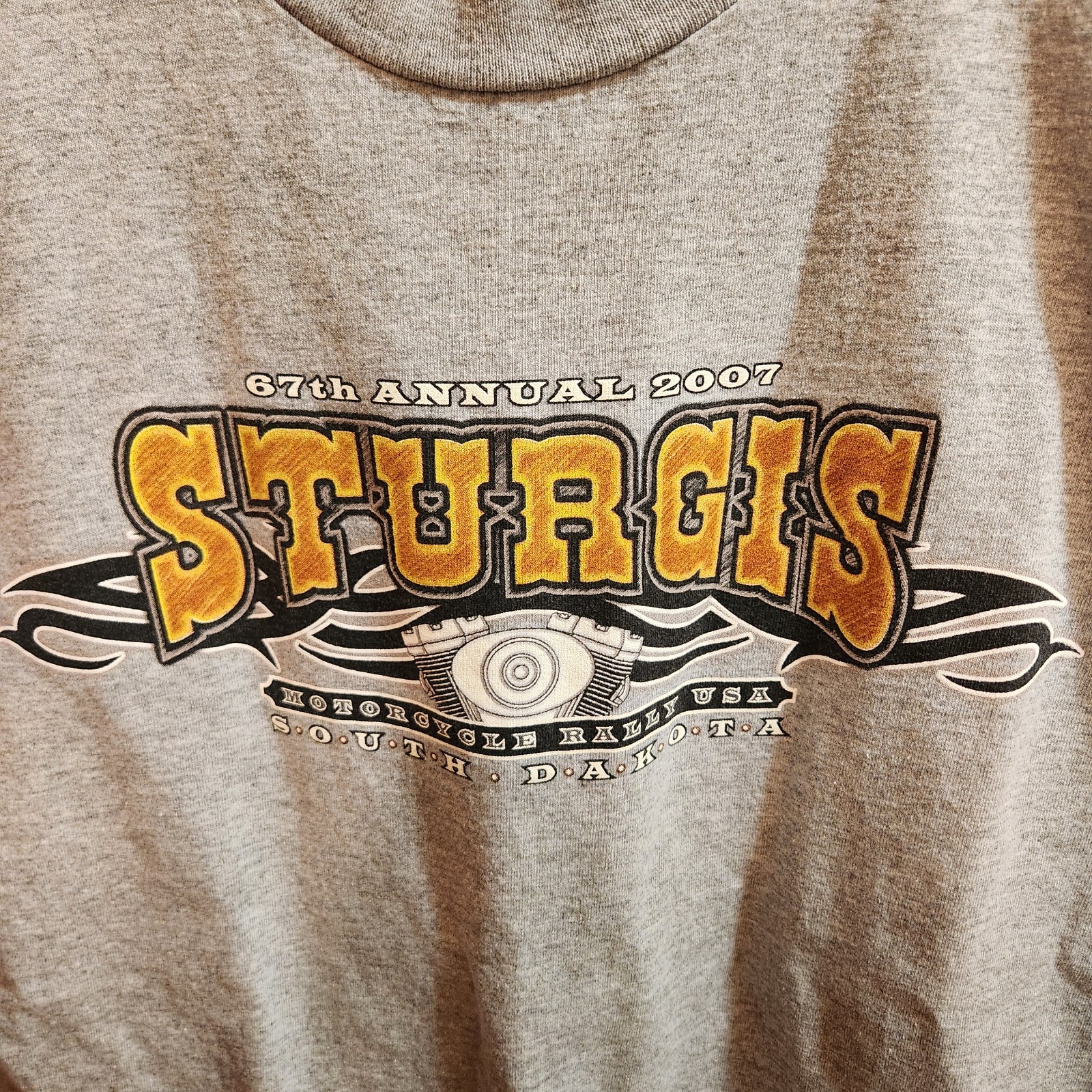 Sturgis 67th Motorcycle Classic Biker Rally 2007 Mustang Chopper T-shirt Sz Lrg