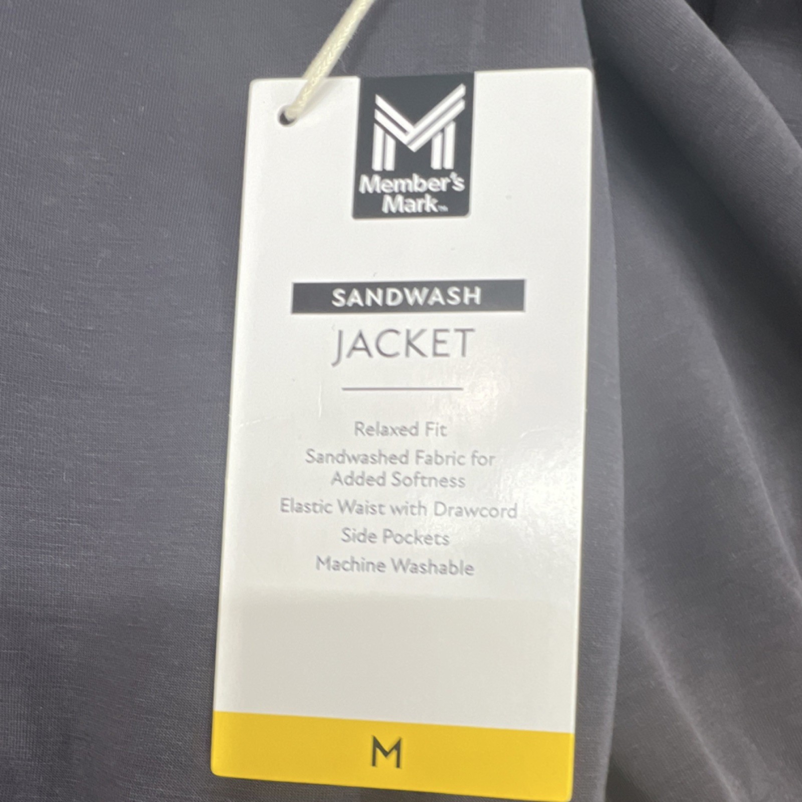 Member’s Mark Sandwash Jacket Black M Relaxed Fit Full Zip Mock Collar Pockets