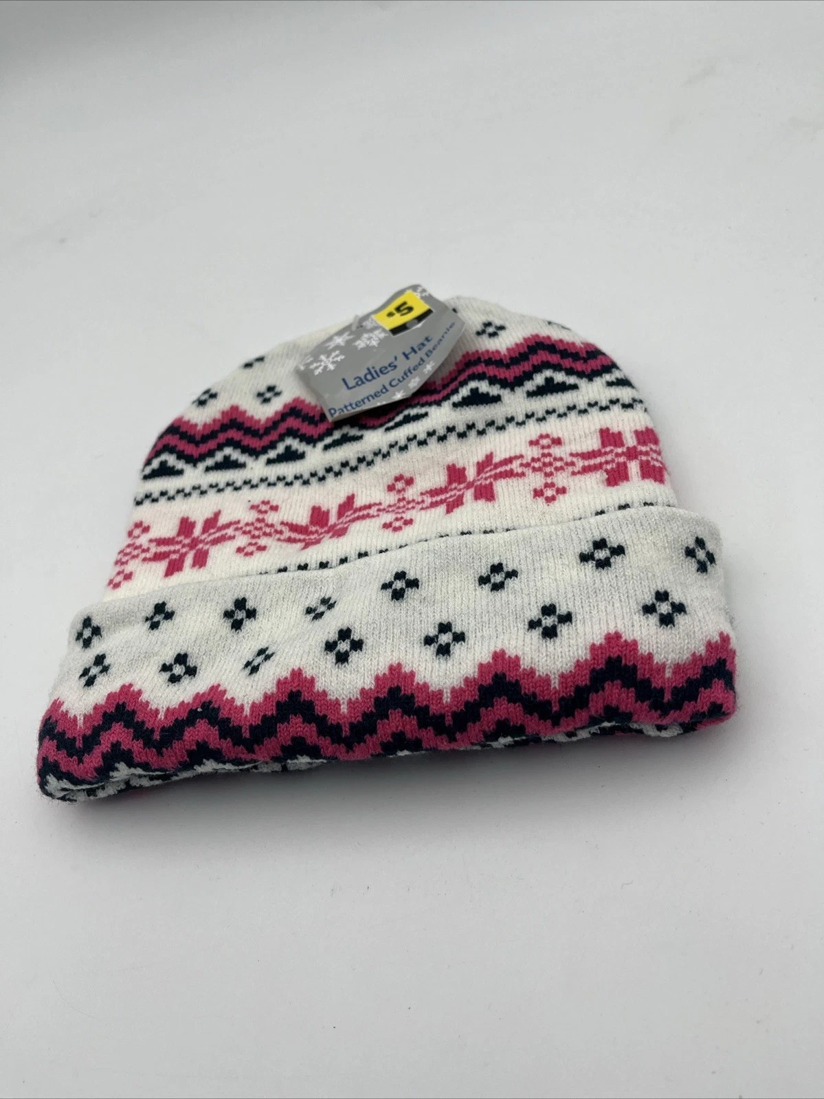 Ladies Multi Color Hat Patterned Cuffed Beanie