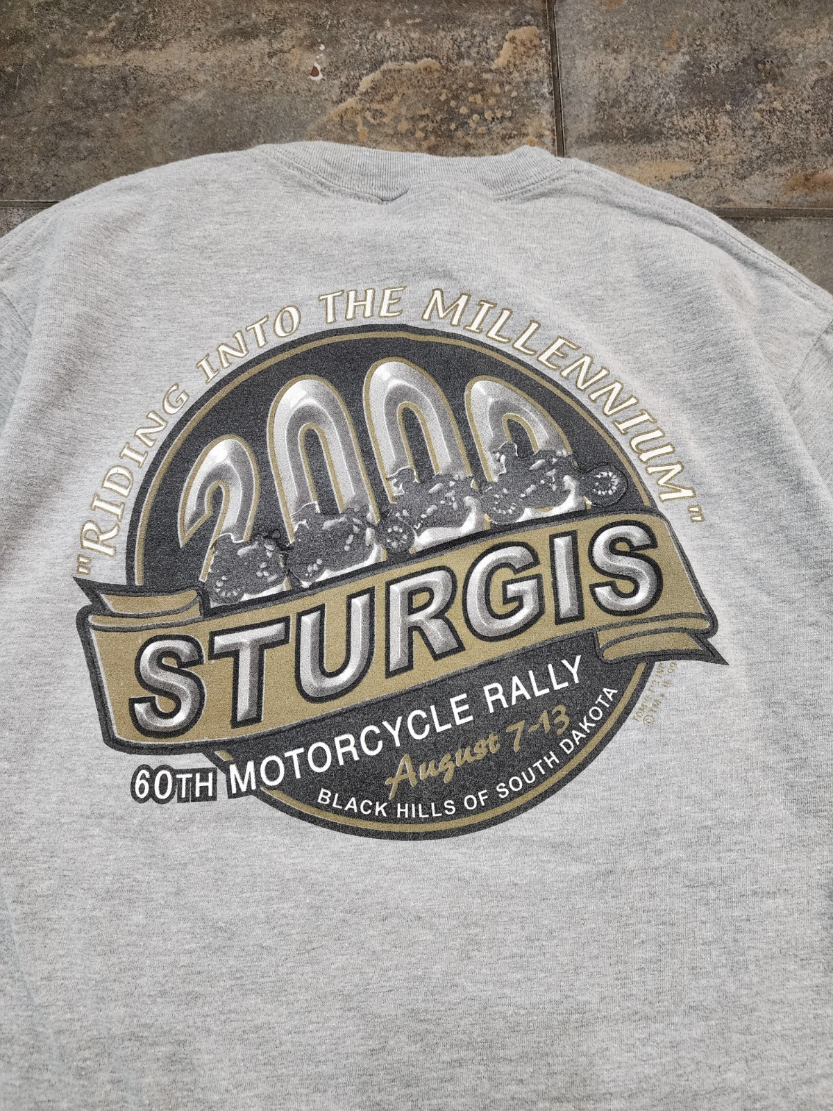 Vintage 2000 Sturgis Motorcycle Rally Medium Black Hills Biker Skater T Shirt