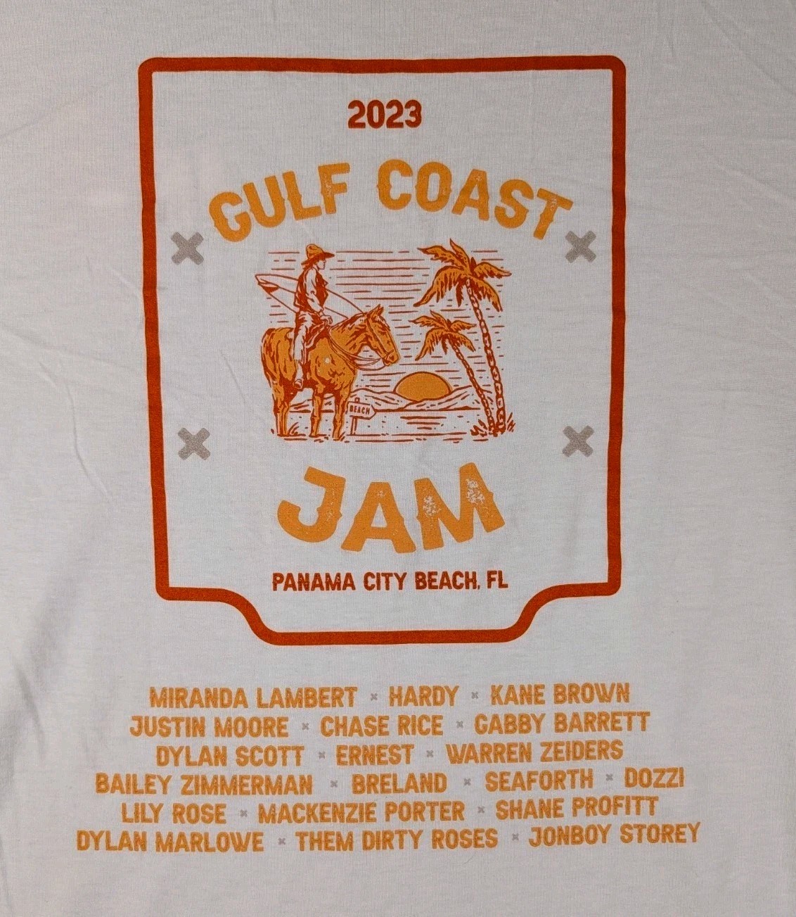 Gulf Coast Jam Mens 3XL Cream 2023 Concert Tour Country Music T Shirt Hardy New