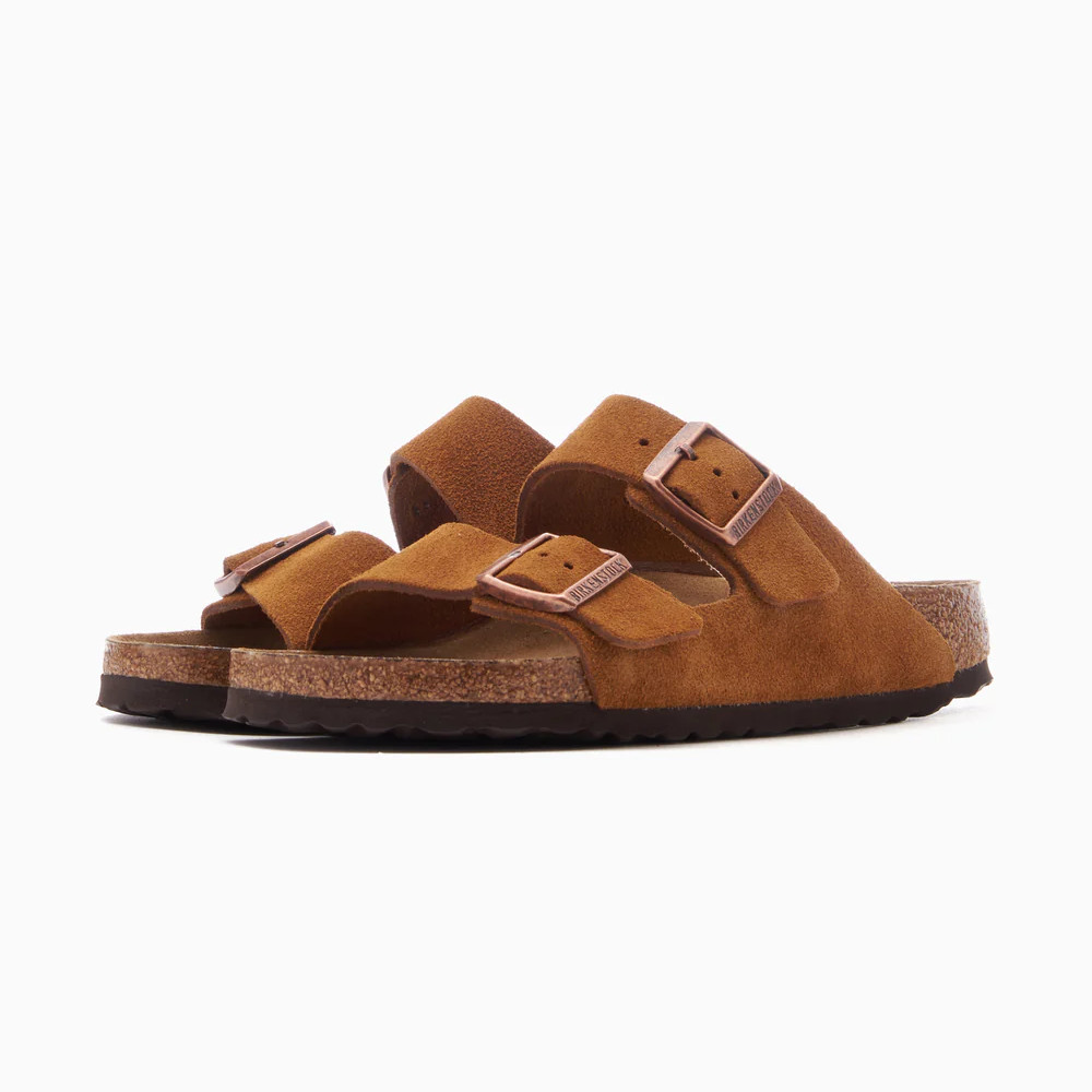 Birkenstock Arizona Mink Soft Footbed Suede Leather Sandal Unisex Shoes