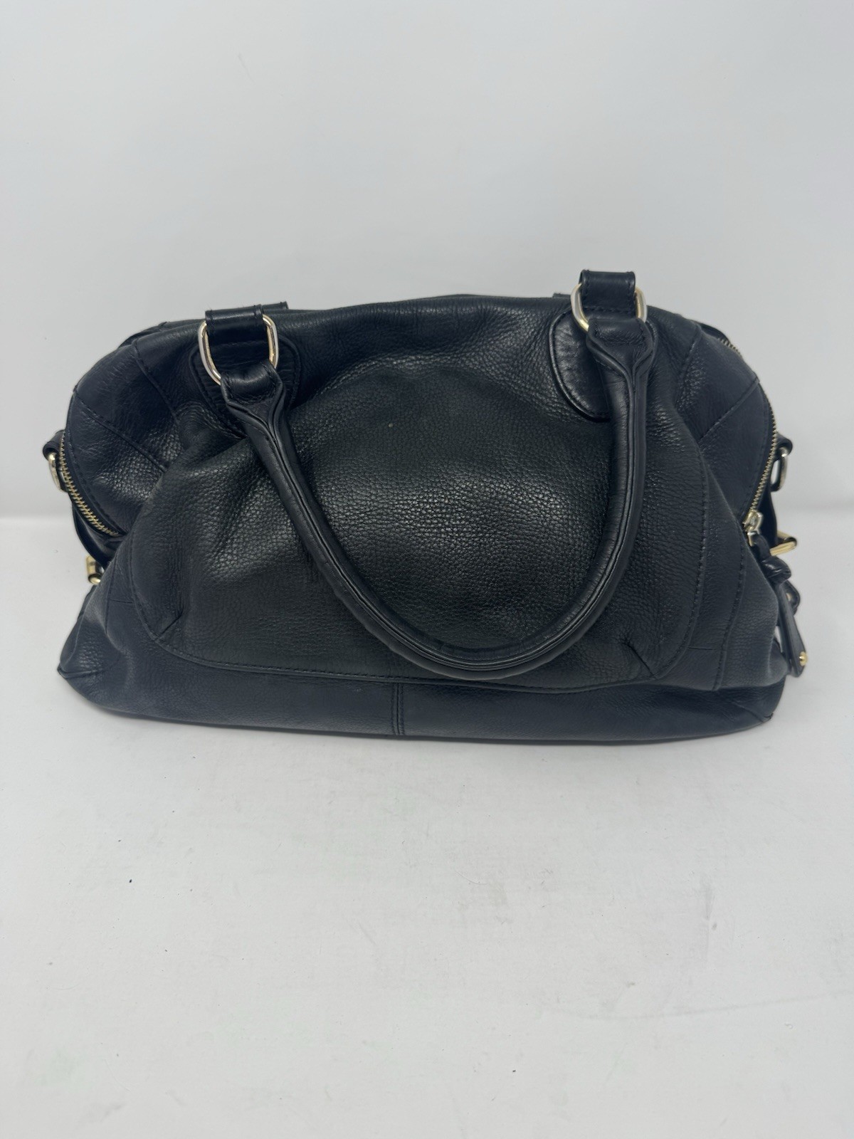 Audrey Brooke Purse black gen leather shoulder bag tote, Some wear As Shown