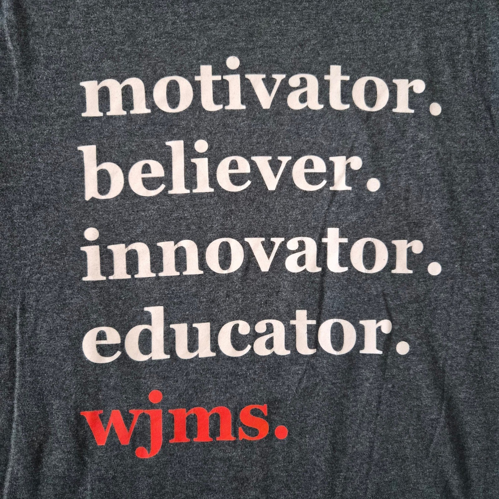 Gildan DryBlend WJMS Motivator Believer Innovator Educator T-Shirt Grey Mens M