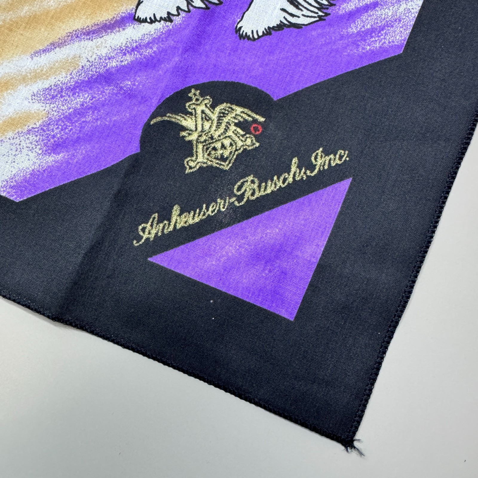 USED – Vintage Budweiser Bandana Cowboy 21 in X 21 in Anheuser Busch Clydesdales