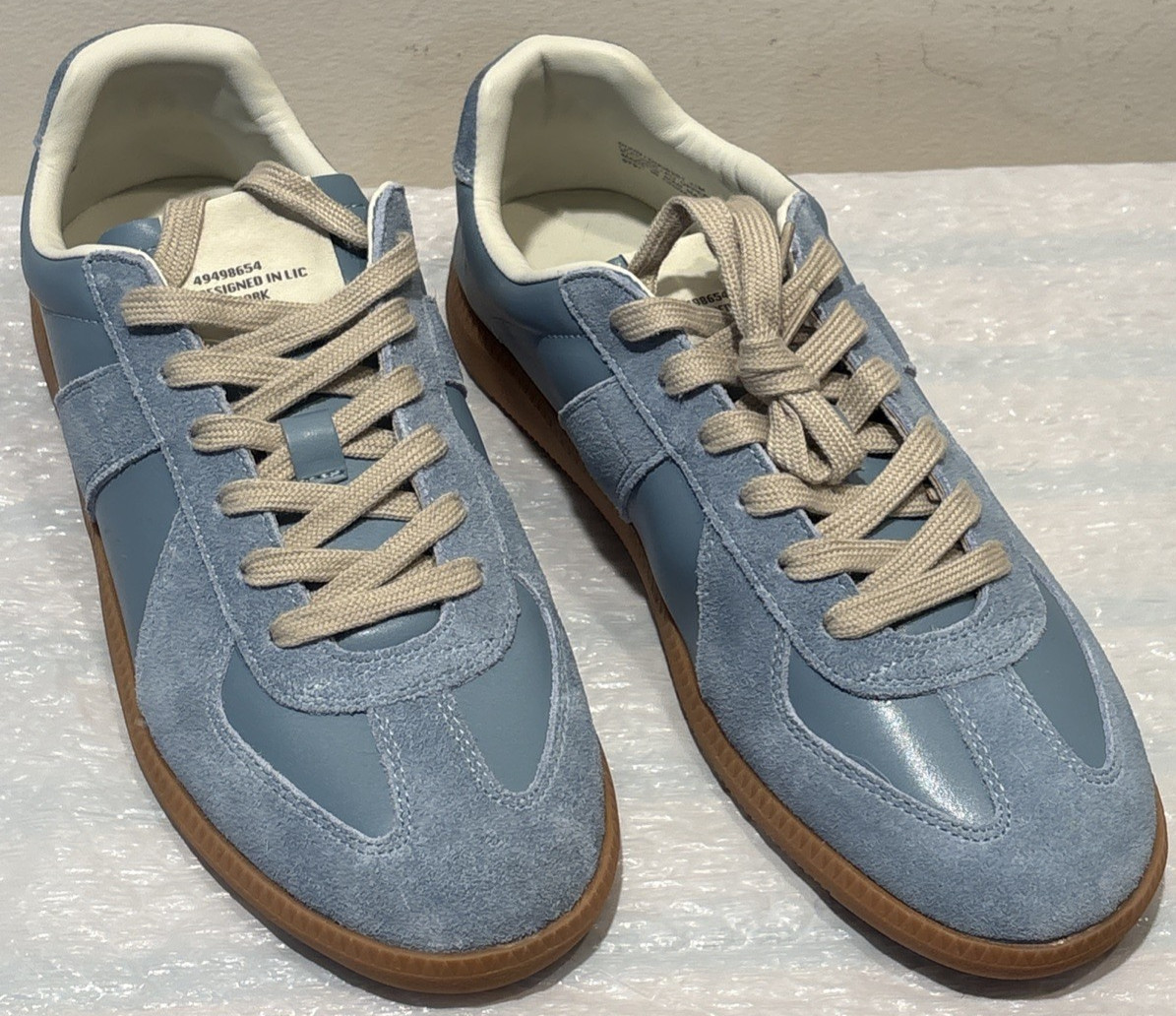 Steve Madden Dixin Leather BLUE Suede GAT Sneakers Trainers 11M-US UK-10 EU-44