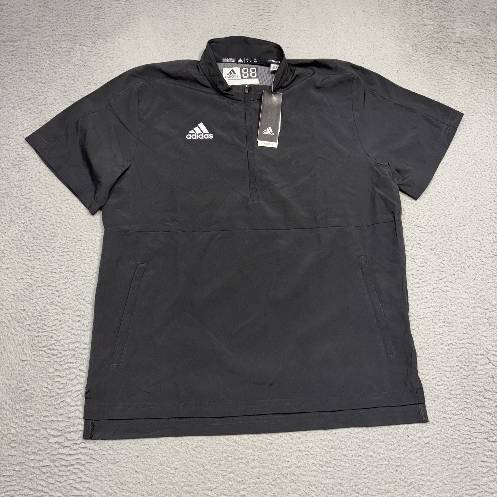 Adidas Sideline 1/4 Zip Pullover Jacket Men’s Medium Black Short Sleeve GM2498