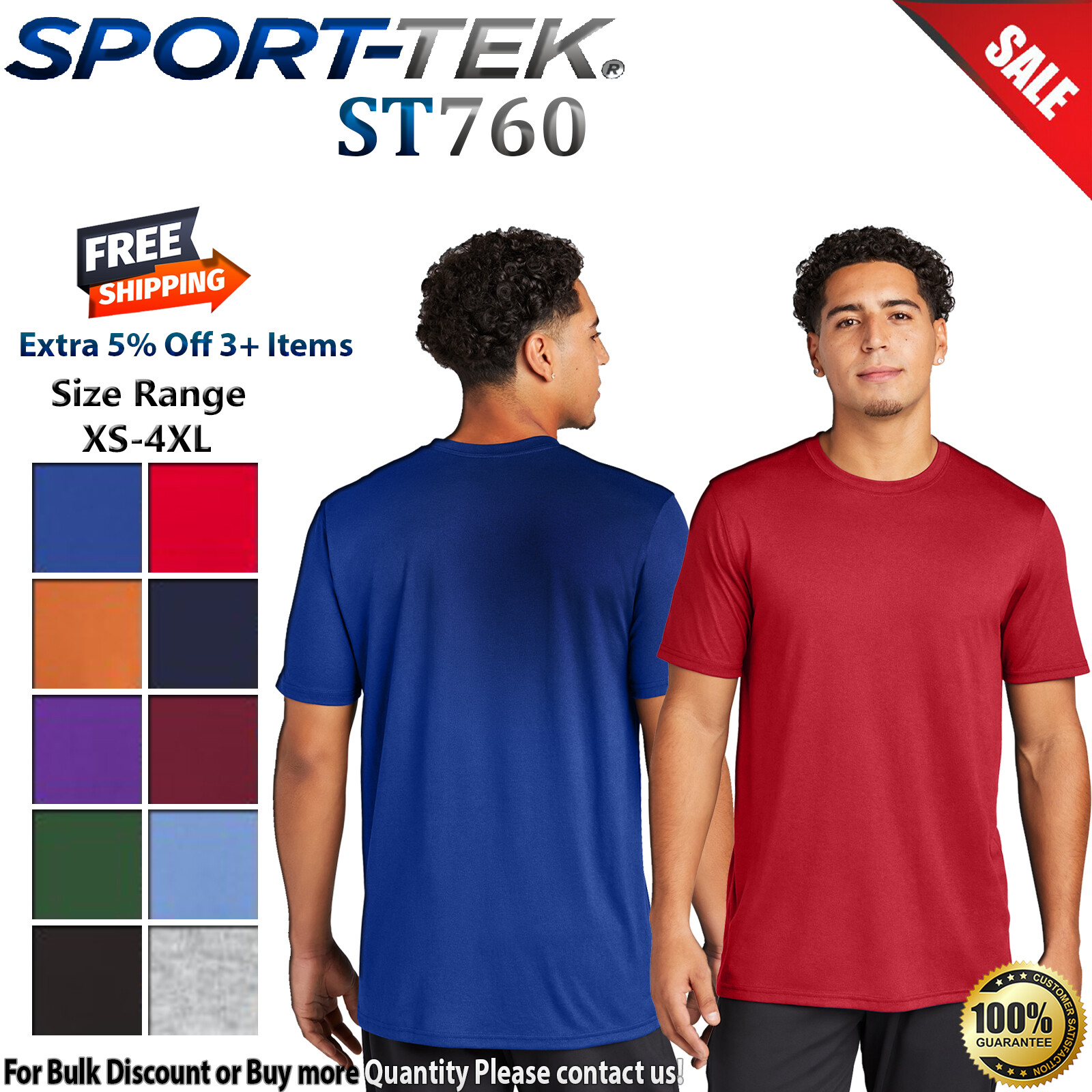 Sport-Tek ST760 Mens Short Sleeve Dri-Fit Workout Running Performance T-Shirt