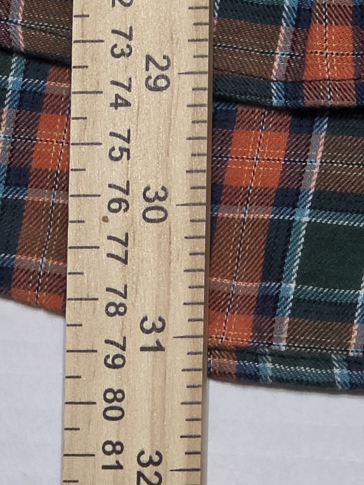 Men’s Extra Large XL Button Down Long Sleeve Shirt WeSC Orange Green Plaid