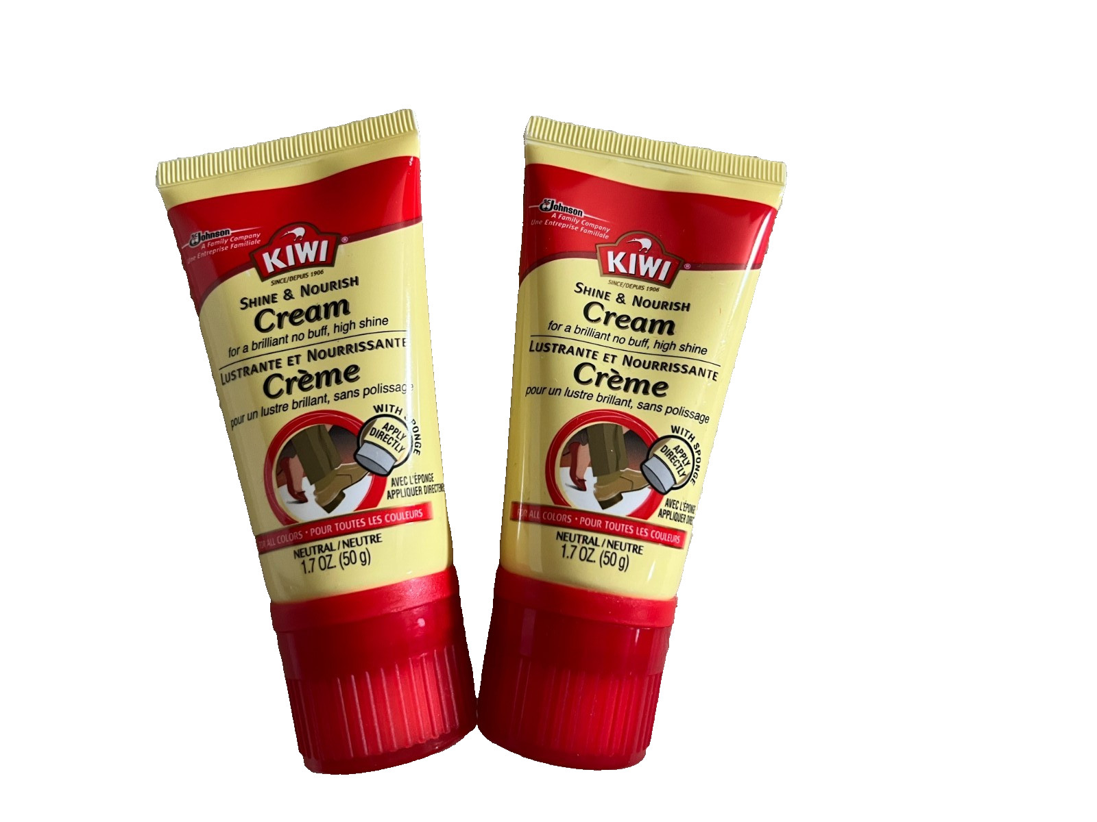 Kiwi No Buff Shine & Nourish Cream Shoe Polish, 1.7 Ounce, Neutral (2-Pack)