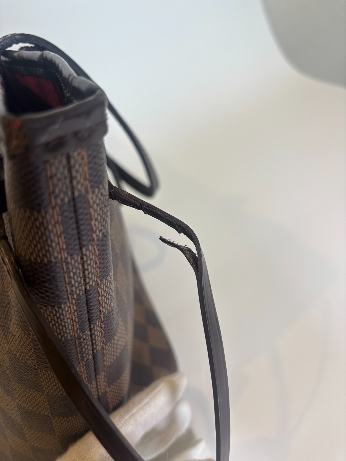 LOUIS VUITTON Neverfull PM Damier Ebene Canvas Brown Tote Bag N51109 Authentic