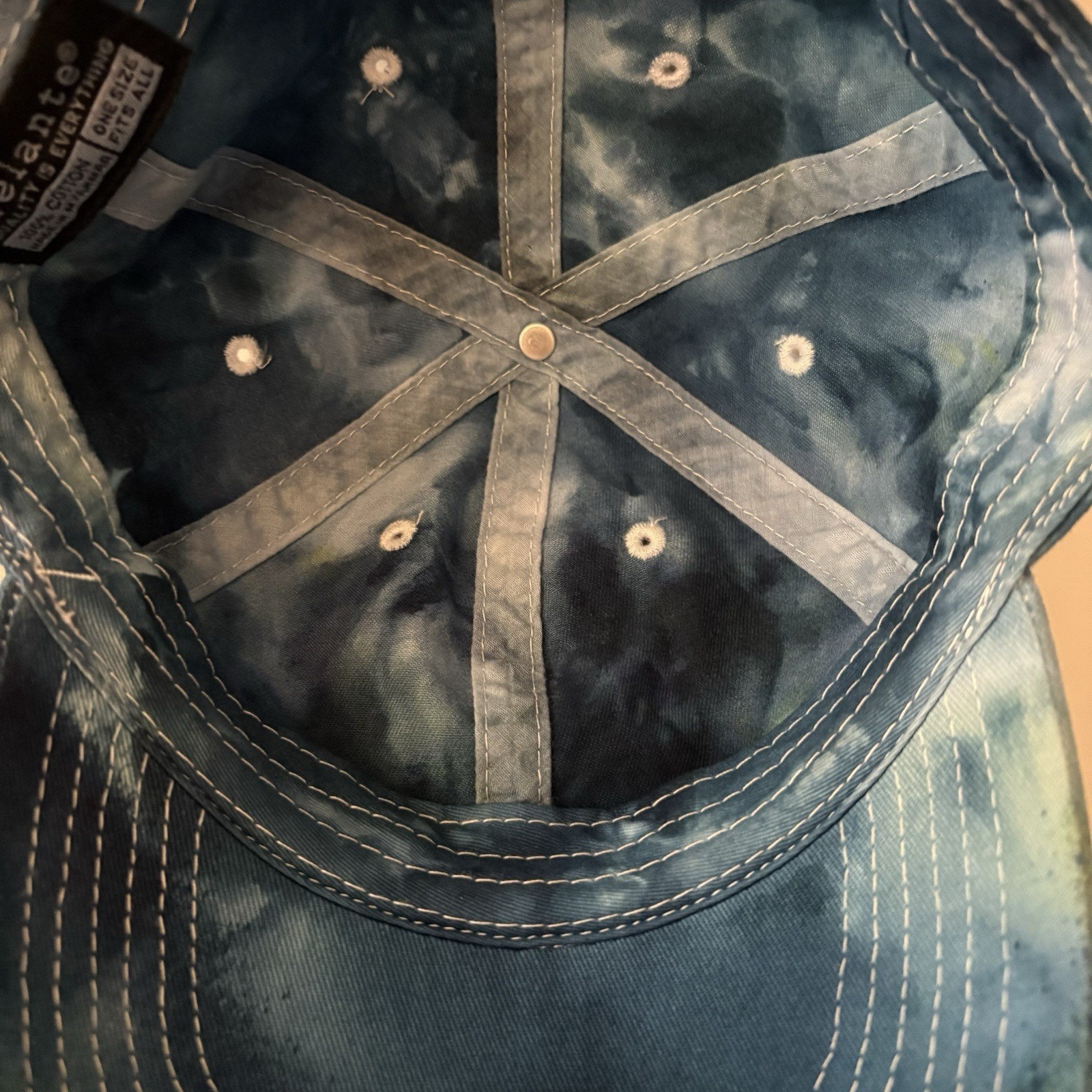 Gelante Blue Tie-Dye Adjustable Baseball Cap One Size Fit All