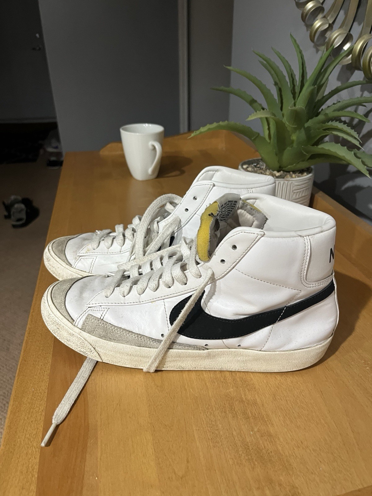 Nike Blazer Mid High Top White Black Leather Men’s Basketball Sneakers Sports